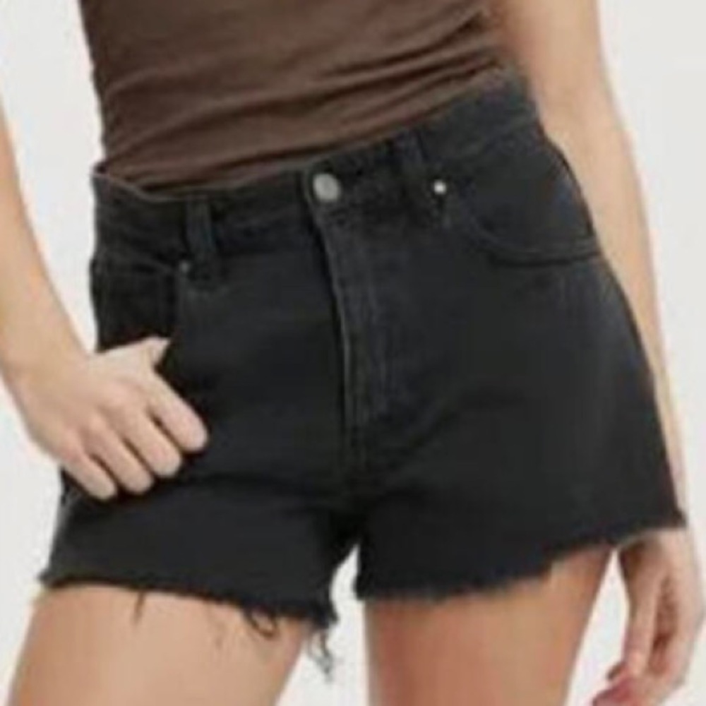 COTTON ON black high rise cut off shorts